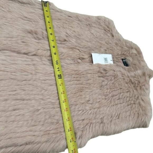 NEW Love Token Genuine Rabbit Fur Color Latte Winter Holiday Cozy Vest Size L - Picture 11 of 12